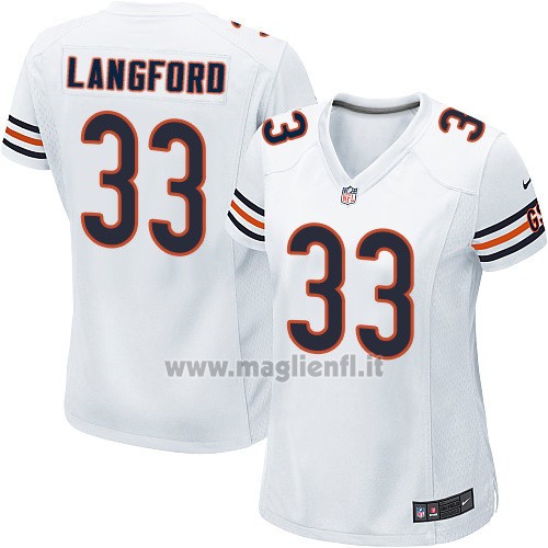 Maglia NFL Game Donna Chicago Bears Langford Bianco